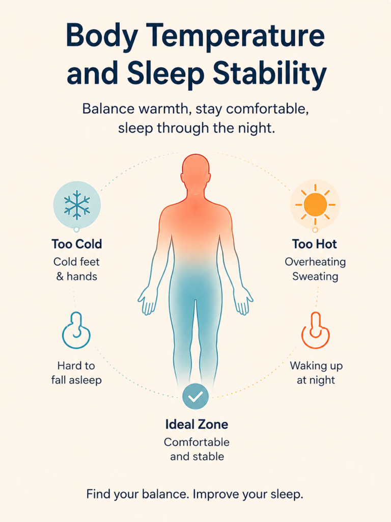 SleepOps body temperature layer model for sleep stability.